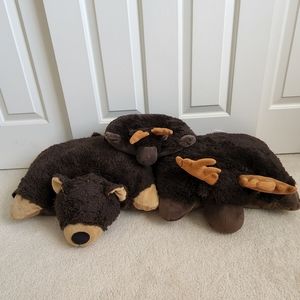 Mr. Bear and Chocolate Moose pillow pets